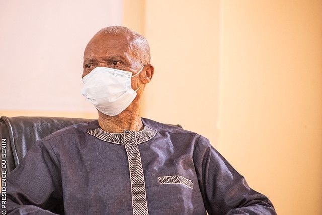 Le maire de Djakotomey Bruno Fangnigbé lors de la tournée du président Patrice Talon en novembre 2020