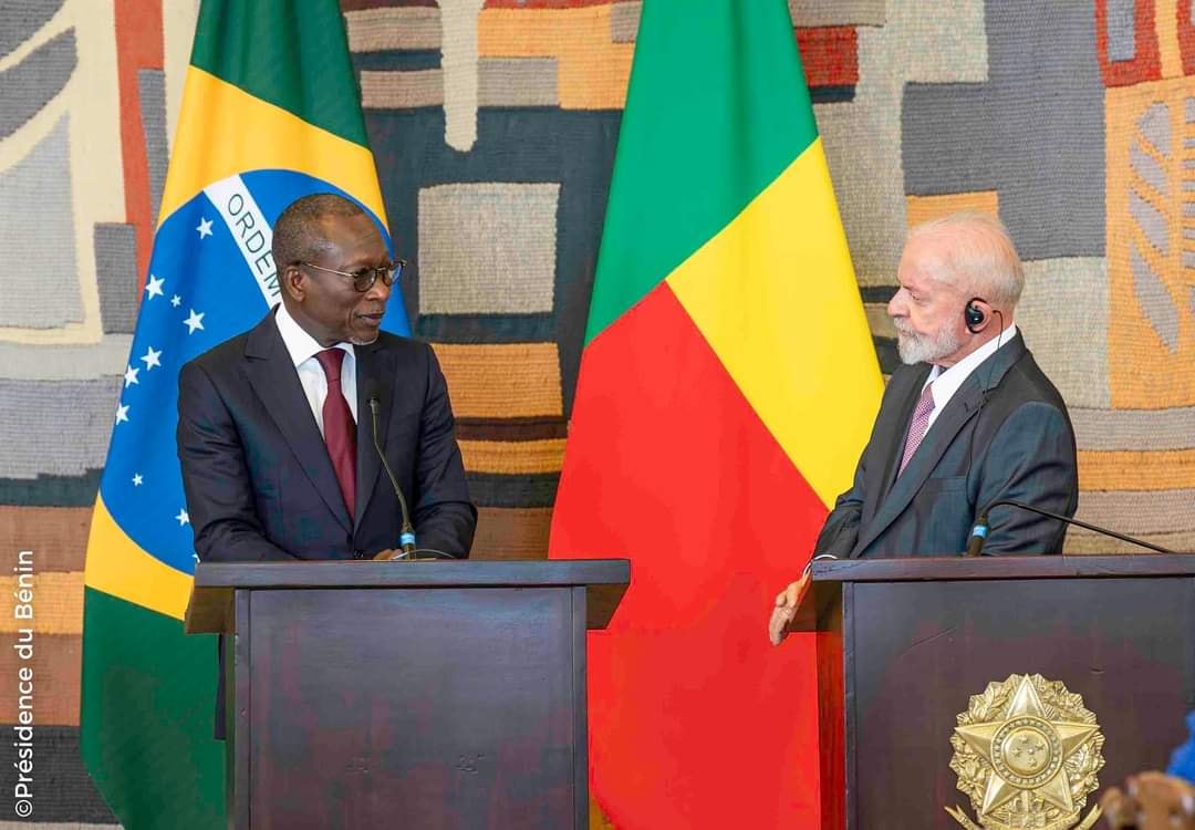 Le président béninois, Patrice Talon et son homologue brésilien Lula da . © Présidence du Bénin