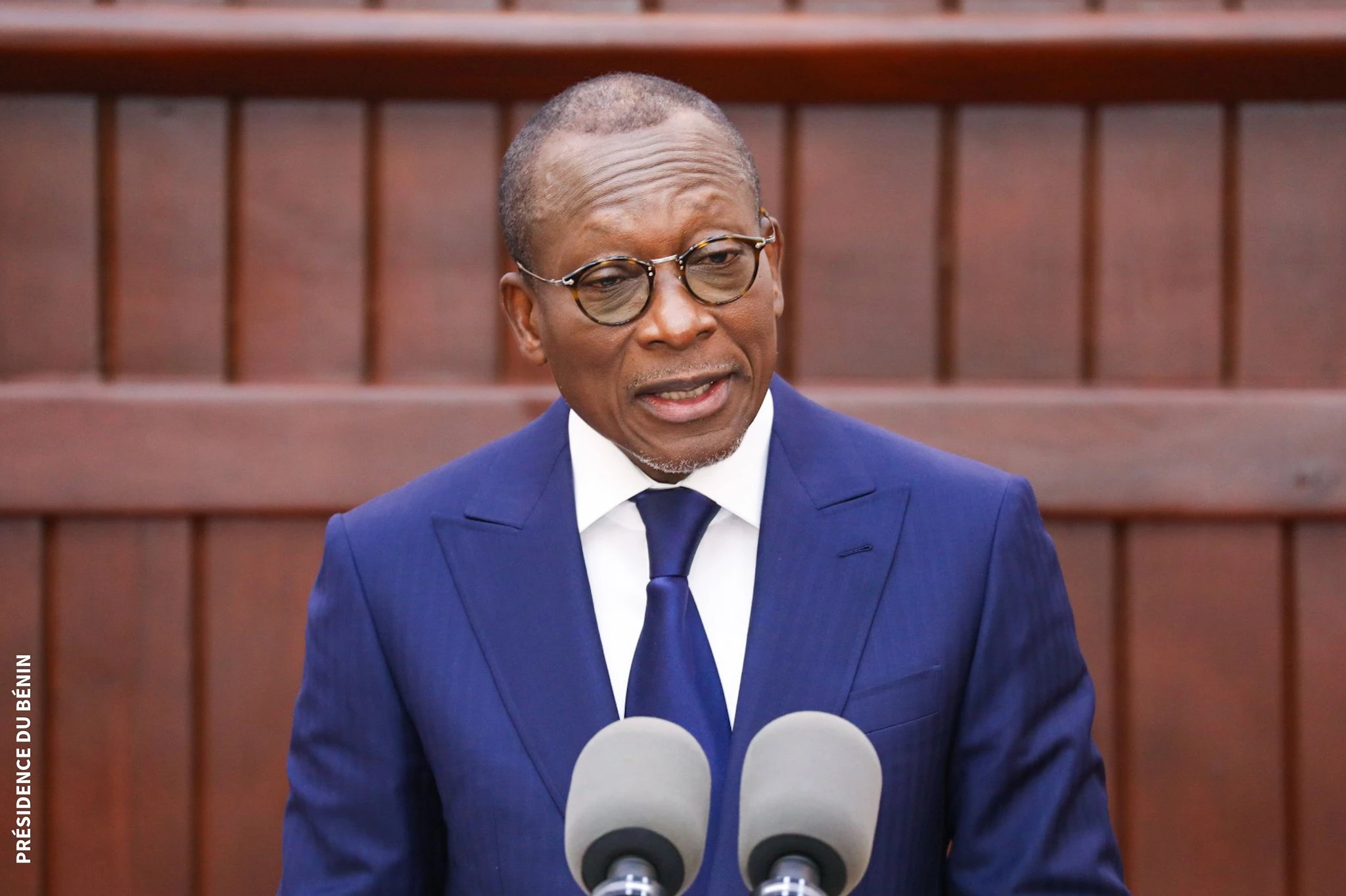 Le chef de l'Etat béninois, Patrice Talon lors de son discours sur l'état de la nation. © Présidence du Bénin