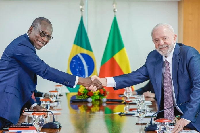Le chef de l'État béninois Patrice Talon et son homologue brésilien Lula da Silva