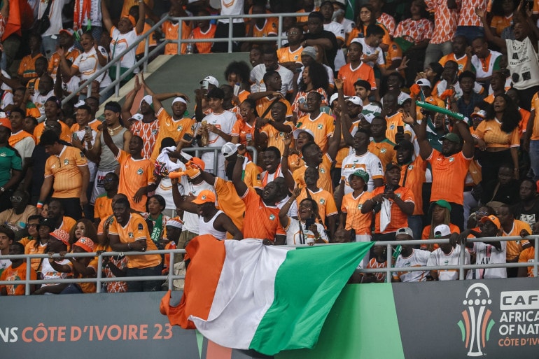 Des supporteurs ivoiriens lors d'un match de la Can 2024 en Côte d'Ivoire