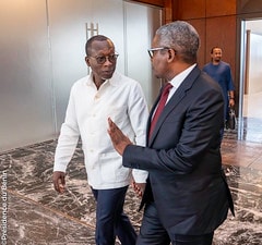 Le président béninois, Patrice Talon et le milliardaire nigérian Aliko Dangoté