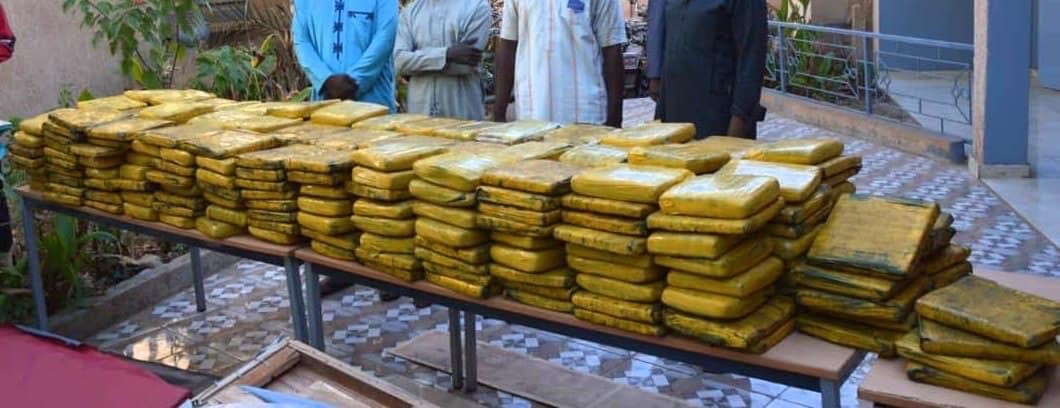 Des membres du réseau de drogue présentés ce mardi 17 janvier 2023 par l'OCRTIS à Niamey