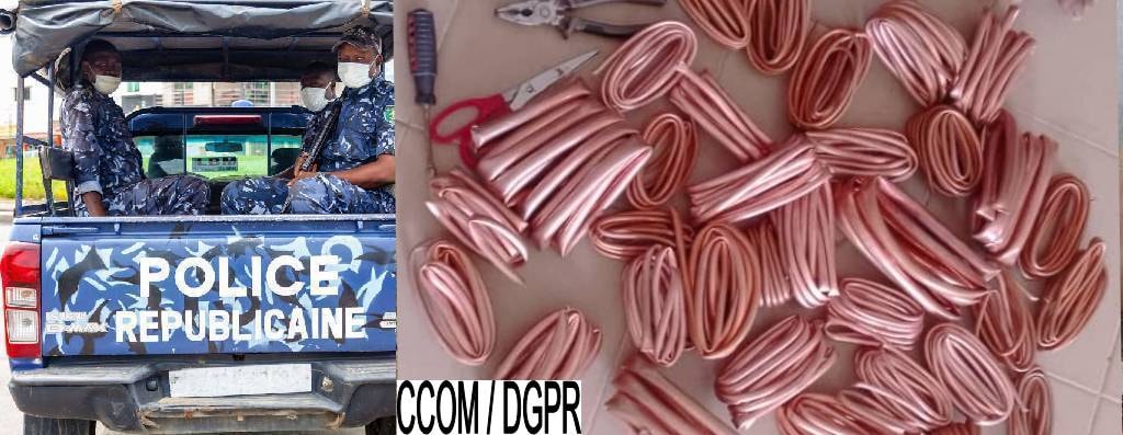 Les fils électriques saisis chez le voleur à la Nouvelle Cité de Ouèdo