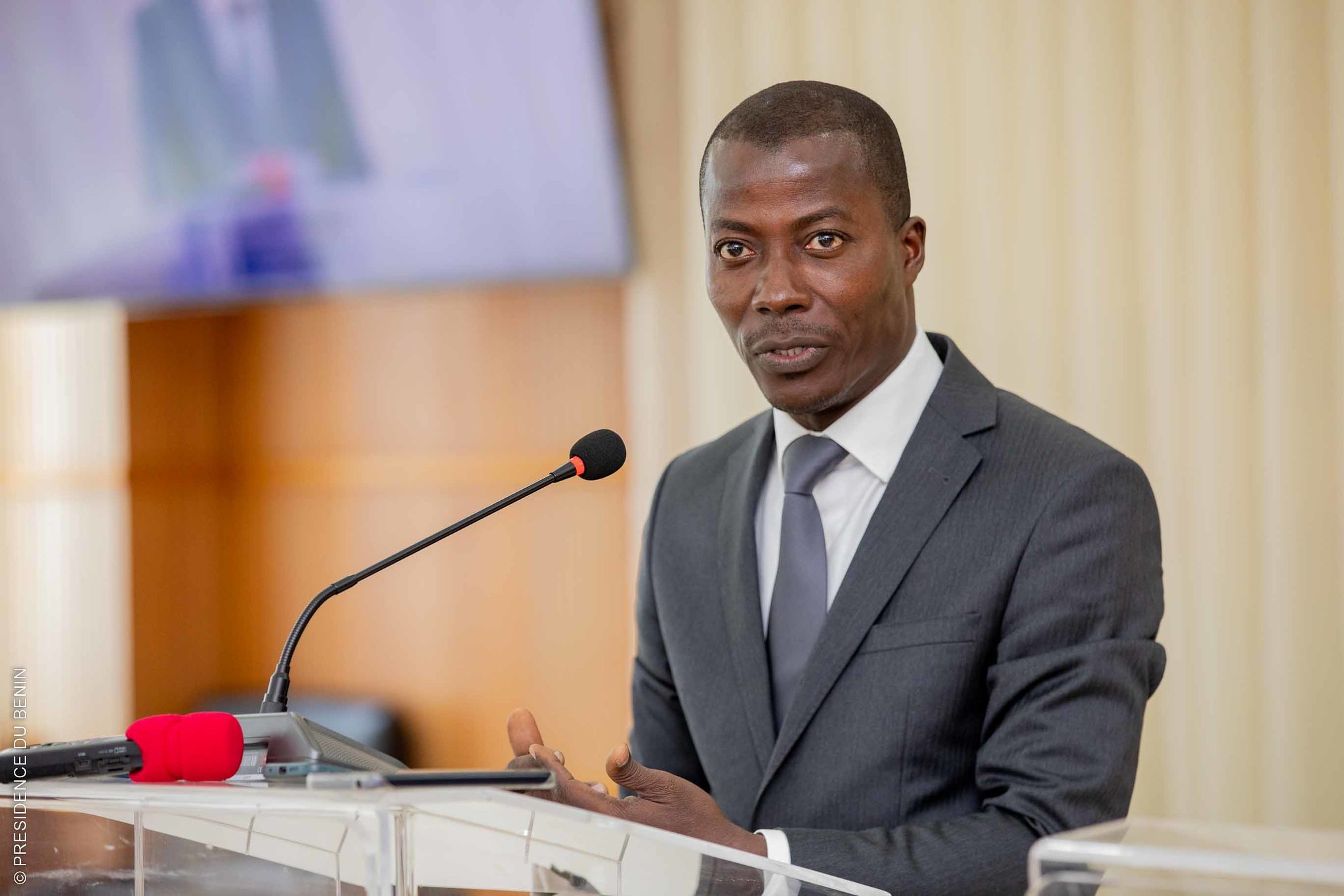 Wilfried Léandre Houngbédji, porte-parole du gouvernement béninois. © Présidence du Bénin