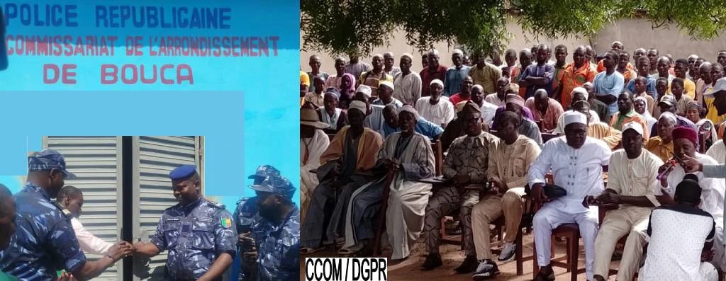 Des habitans participent à la cérémonie d'ouverture du commissariat de Bouca