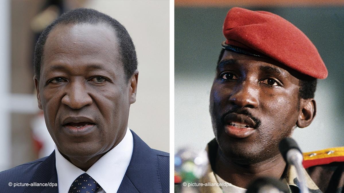 Blaise Compaoré (à gauche) et Thomas Sankara (à droite)