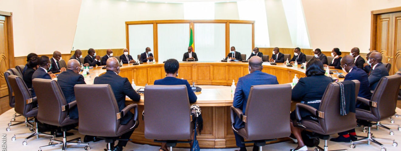 Des membres du gouvernement béninois en Conseil des ministres. © Présidence du Bénin