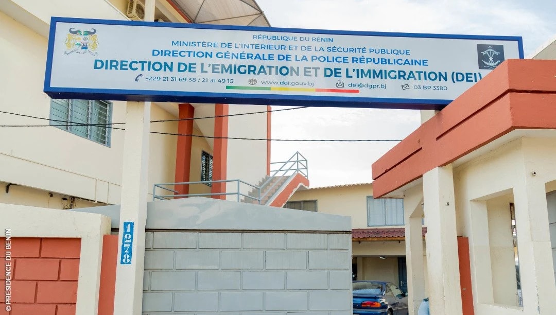 Le Siège de la Direction de l'émigration et de l'immigration (DEI) à Cotonou