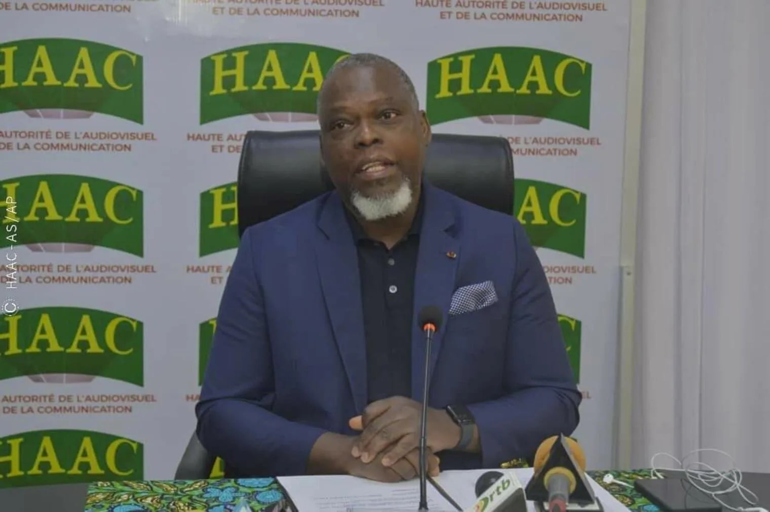 Le président de la HAAC, Edouard Loko