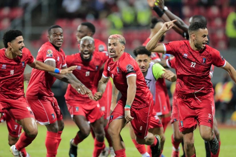 Des joueurs de l'équipe de foot de la Guinée Equatoriale