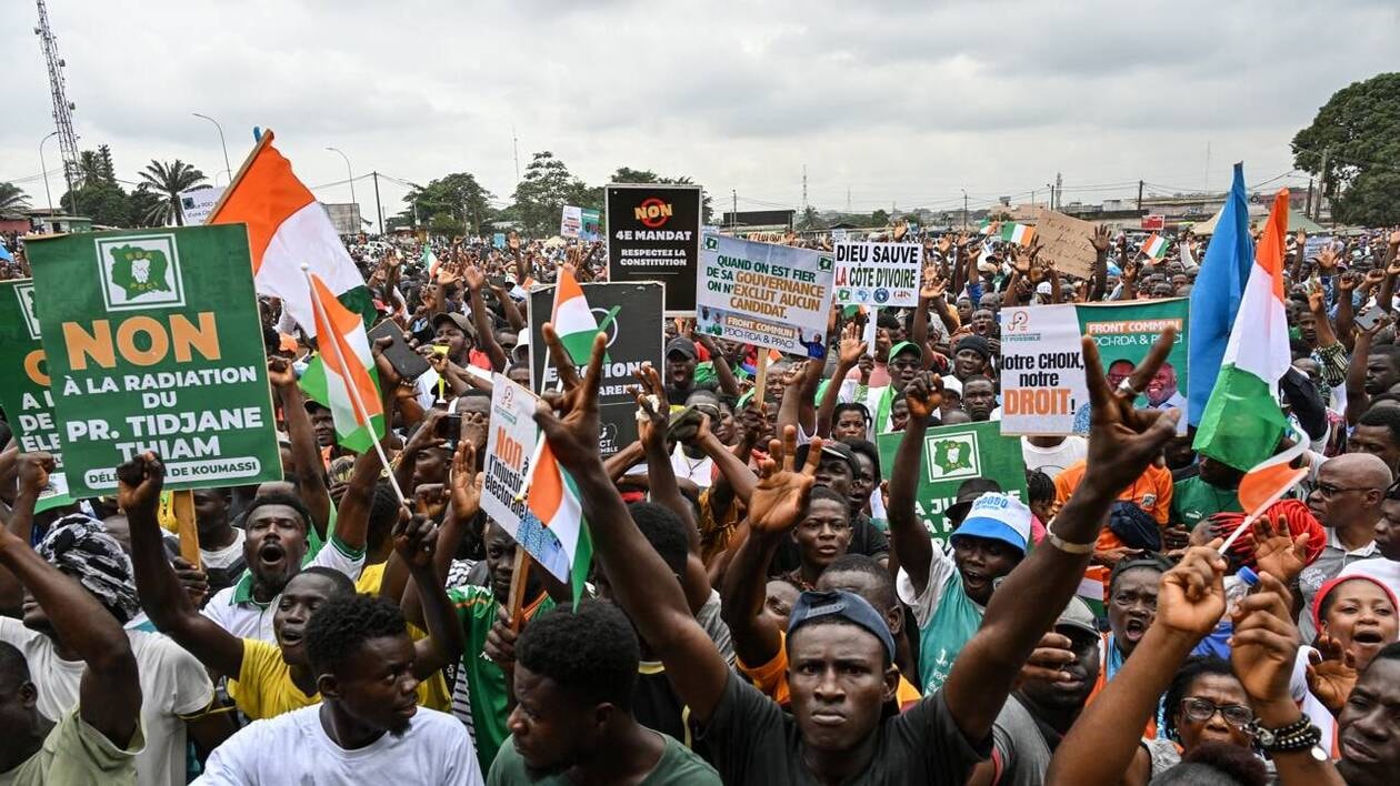 Des manifestants de l'opposition en Côte d'Ivoire. Image d'illustration