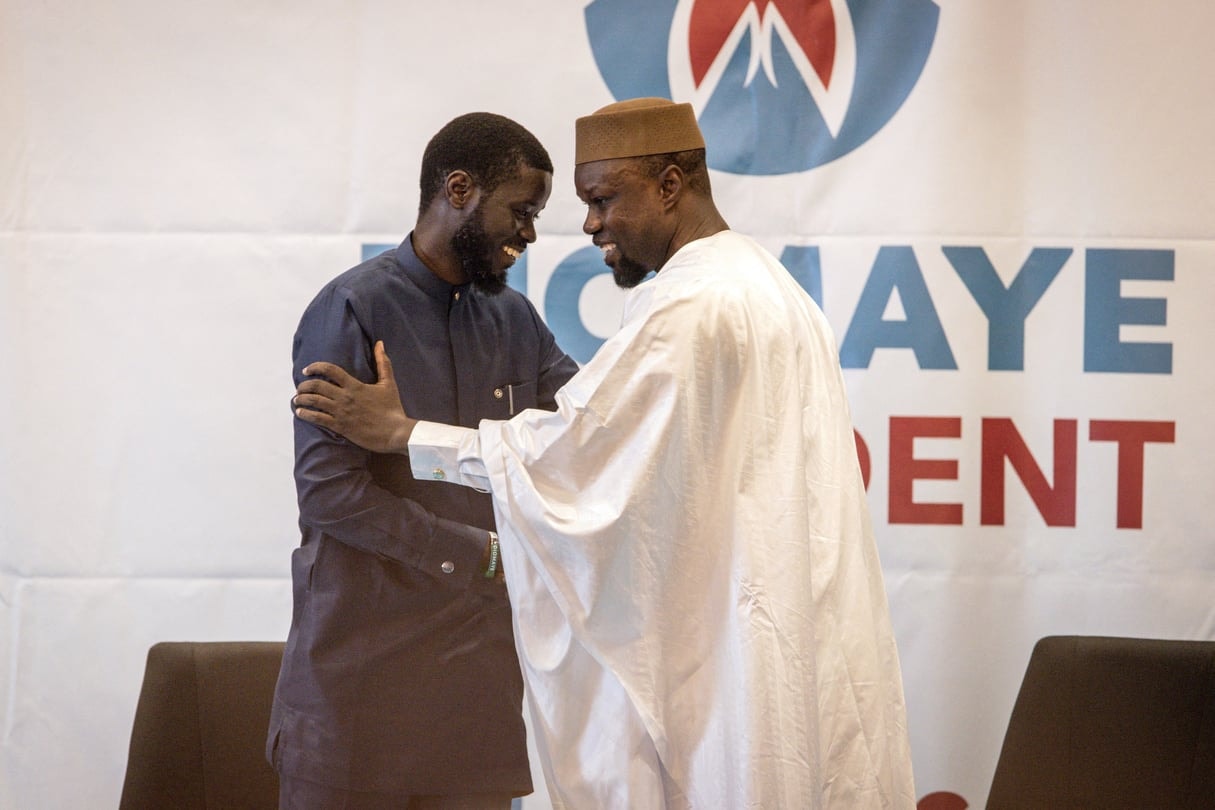 Le nouveau président sénégalais Diomaye Faye et son nouveau premier Ousmane Sonko