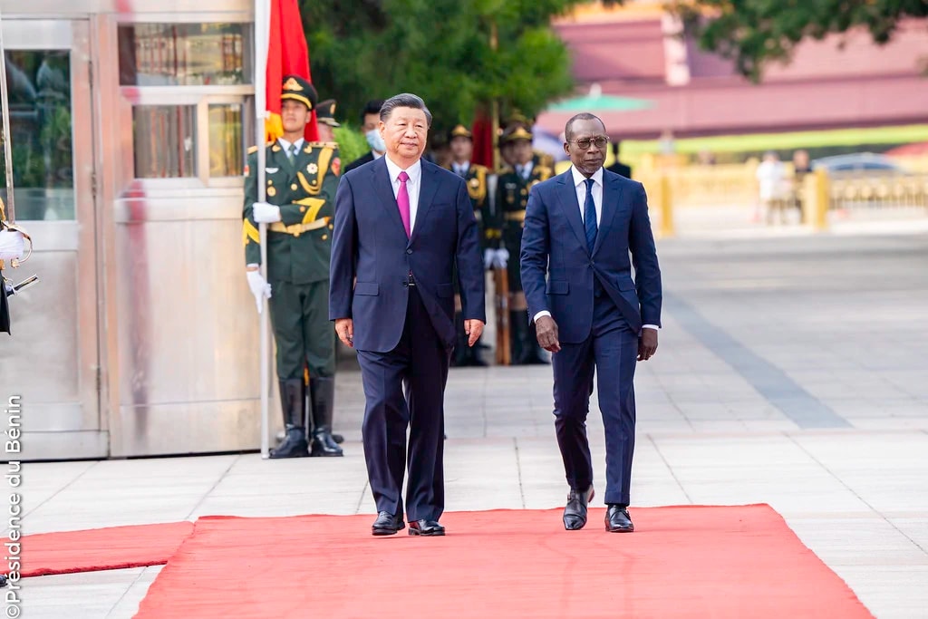Le président chinois Xi Jiping et son homologue béninois Patrice Talon. © Présidence du Bénin