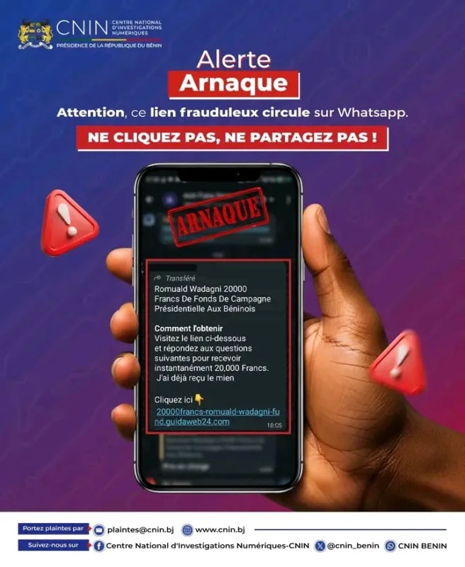 Arnaque au nom de Romuald Wadagni au Bénin : le CNIN alerte et met en garde