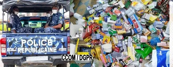 Bénin : la police saisit 73 kg de médicaments falsifiés et interpelle deux vendeuses à Sékou dans la commune d'Allada