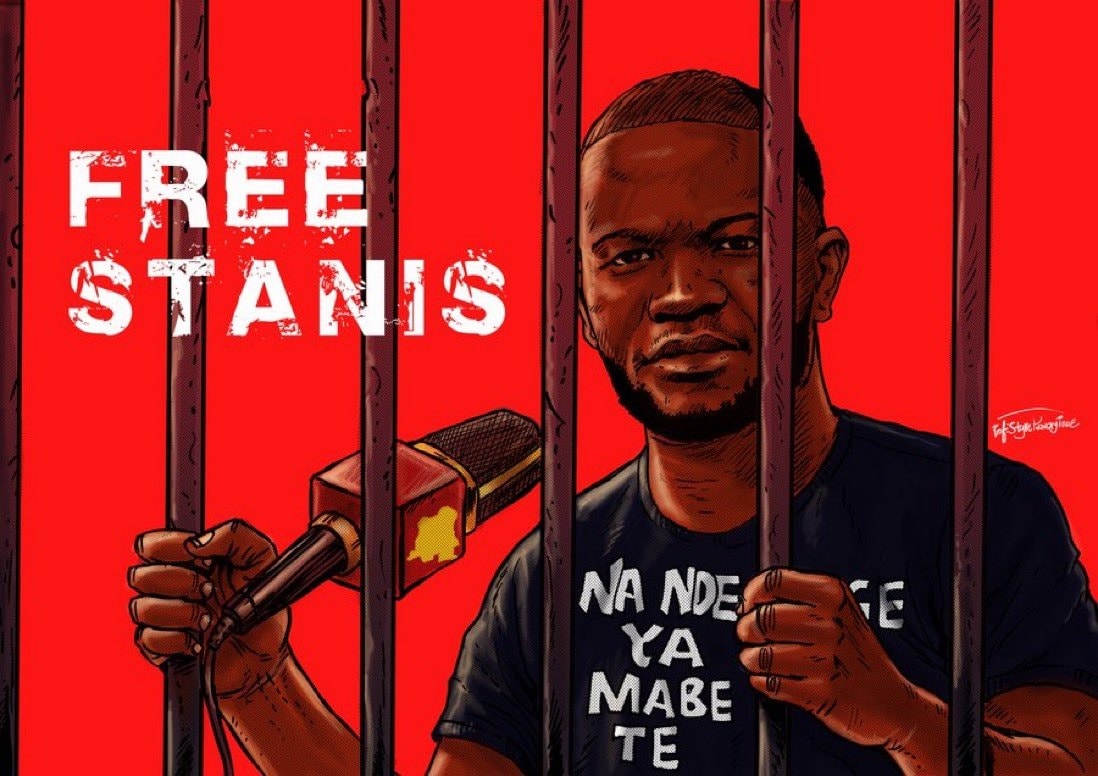 Une caricature du journaliste Stanis Bukajera Tshiamala