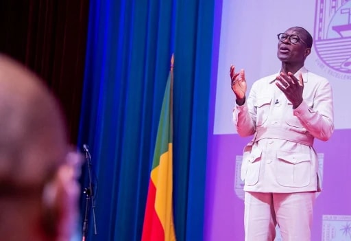 Le Président Patrice Talon au Palais des Congrès de Cotonou en 2021. © Présidence du Bénin