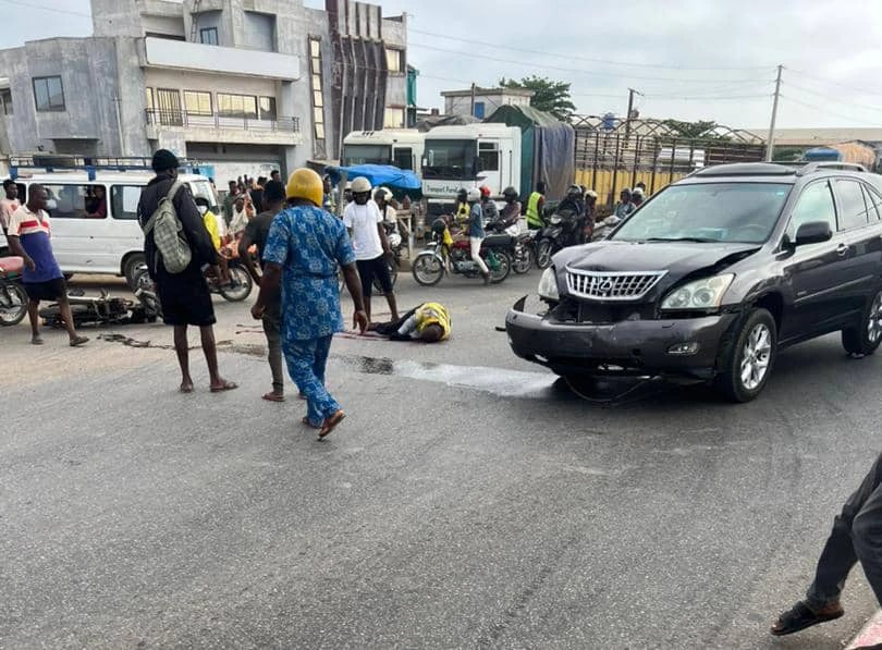 Image du zémidjan percuté ce samedi à Sèkandji
